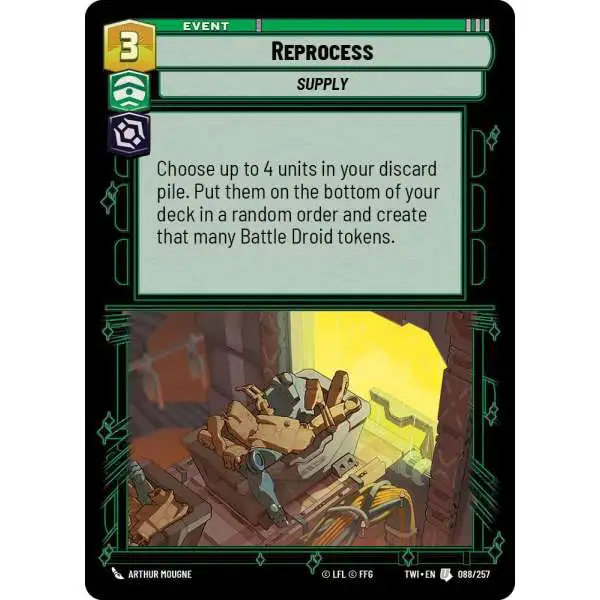 Star Wars: Unlimited Trading Card Game Twilight of the Republic Uncommon Reprocess #088