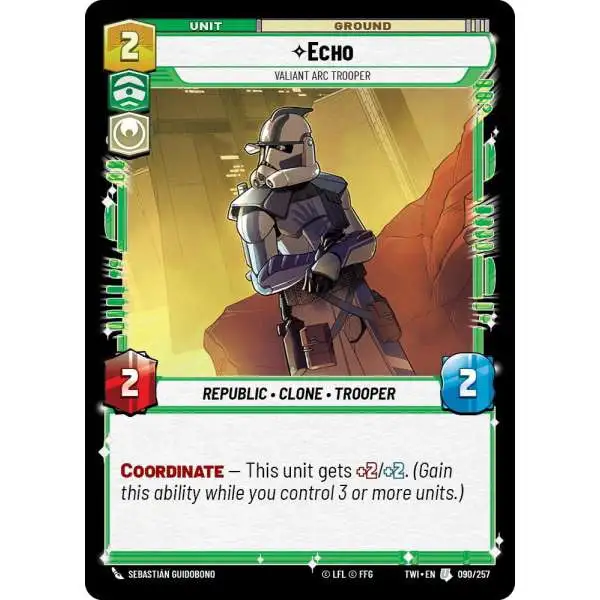 Star Wars: Unlimited Trading Card Game Twilight of the Republic Uncommon Echo - Valiant Arc Trooper #090