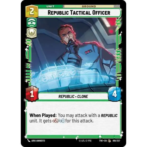Star Wars: Unlimited Trading Card Game Twilight of the Republic Uncommon Republic Tactical Officer #091