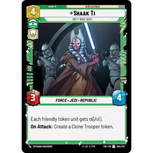 Star Wars: Unlimited Trading Card Game Twilight of the Republic Uncommon Shaak Ti - Unity Wins Wars #094