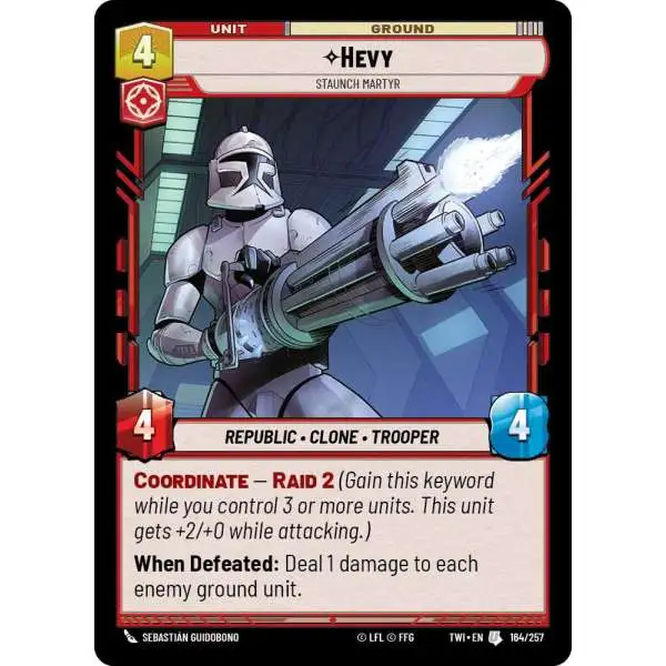 Star Wars: Unlimited Trading Card Game Twilight of the Republic Uncommon Hevy - Staunch Martyr #164