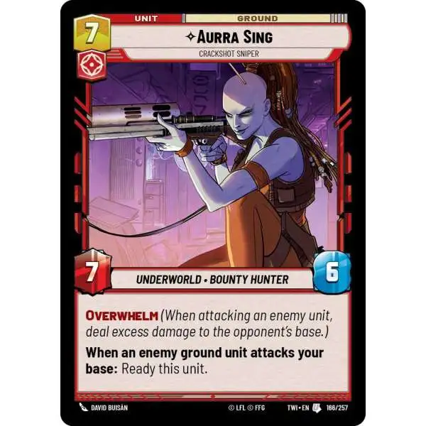 Star Wars: Unlimited Trading Card Game Twilight of the Republic Uncommon Aurra Sing - Crackshot Sniper #166