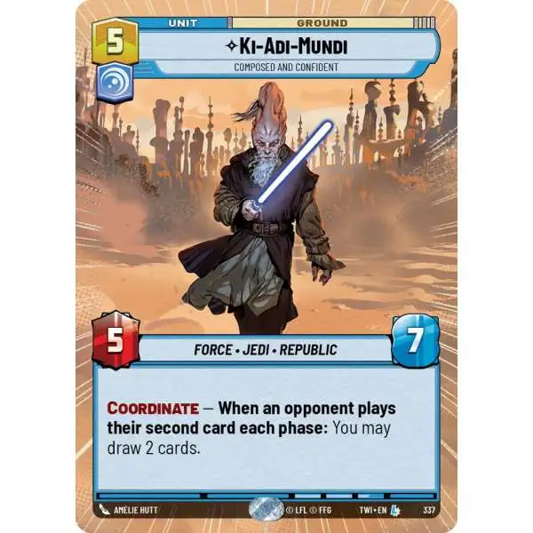 Star Wars: Unlimited Trading Card Game Twilight of the Republic Legendary Ki-Adi-Mundi - Composed and Confident #337 [Hyperspace]