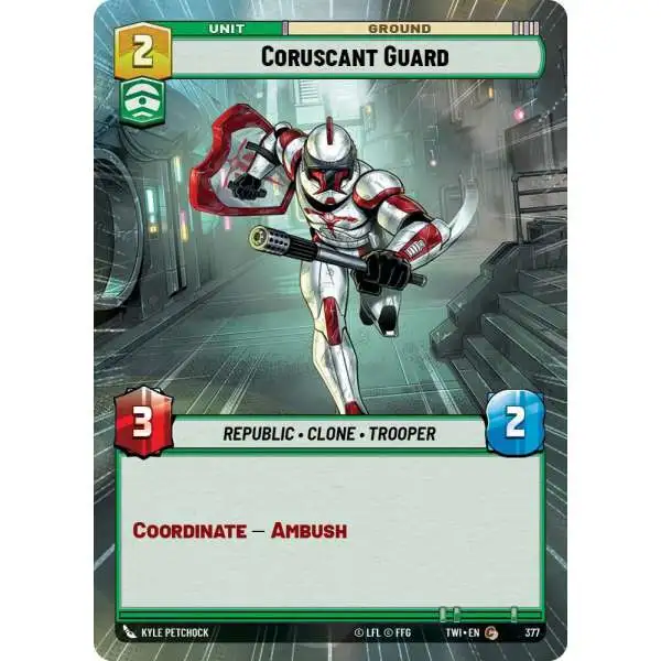 Star Wars: Unlimited Trading Card Game Twilight of the Republic Common Coruscant Guard #377 [Hyperspace]