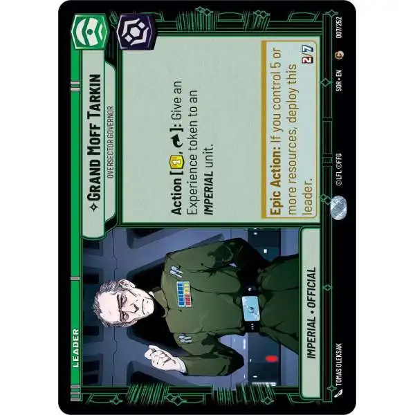 Star Wars: Unlimited Trading Card Game Spark of Rebellion Common Grand Moff Tarkin - Oversector Governor #007