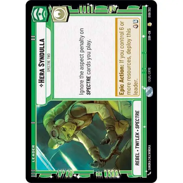 Star Wars: Unlimited Trading Card Game Spark of Rebellion Rare Hera Syndulla - Spectre Two #008