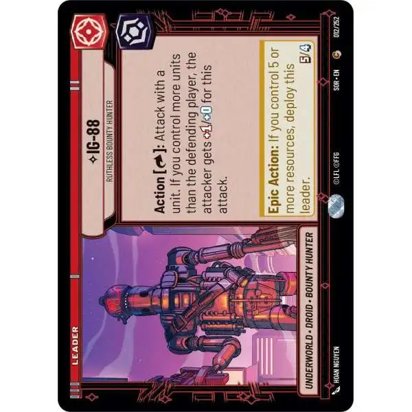 Star Wars: Unlimited Trading Card Game Spark of Rebellion Common IG-88 - Ruthless Bounty Hunter #012