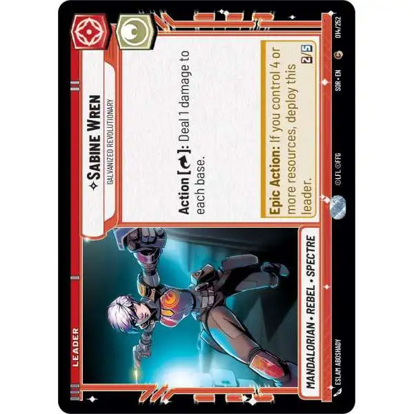 Star Wars: Unlimited Trading Card Game Spark of Rebellion Common Sabine Wren - Galvanized Revolutionary #014