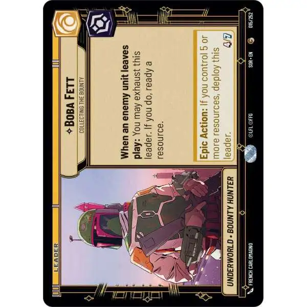 Star Wars: Unlimited Trading Card Game Spark of Rebellion Common Boba Fett - Collecting the Bounty #015