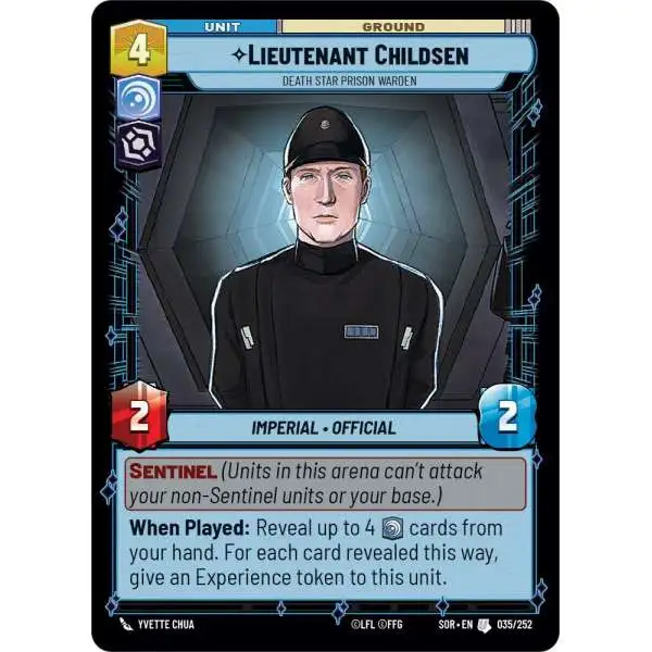 Star Wars: Unlimited Trading Card Game Spark of Rebellion Uncommon Lieutenant Childsen - Death Star Prison Warden #035