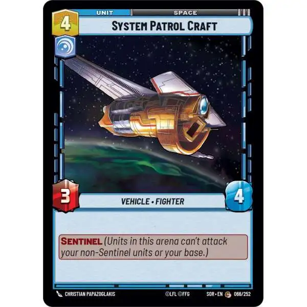 Star Wars: Unlimited Trading Card Game Spark of Rebellion Common System Patrol Craft #066