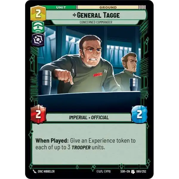 Star Wars: Unlimited Trading Card Game Spark of Rebellion Uncommon General Tagge - Concerned Commander #080