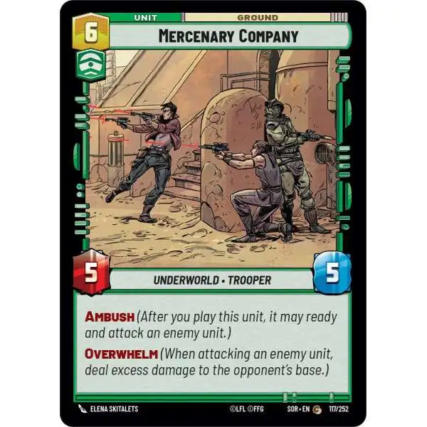 Star Wars: Unlimited Trading Card Game Spark of Rebellion Common Mercenary Company #117