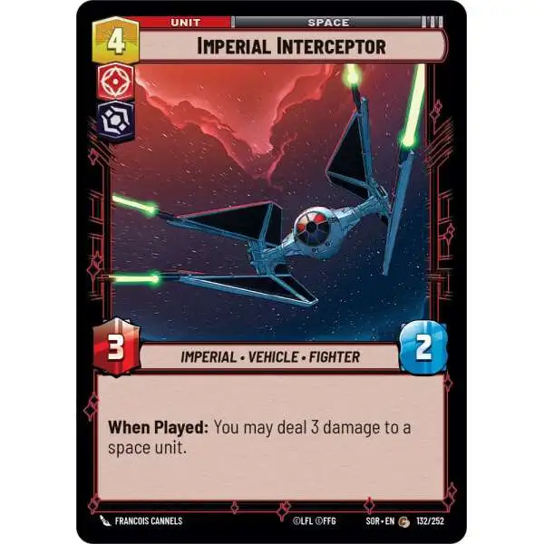 Star Wars: Unlimited Trading Card Game Spark of Rebellion Common Imperial Interceptor #132