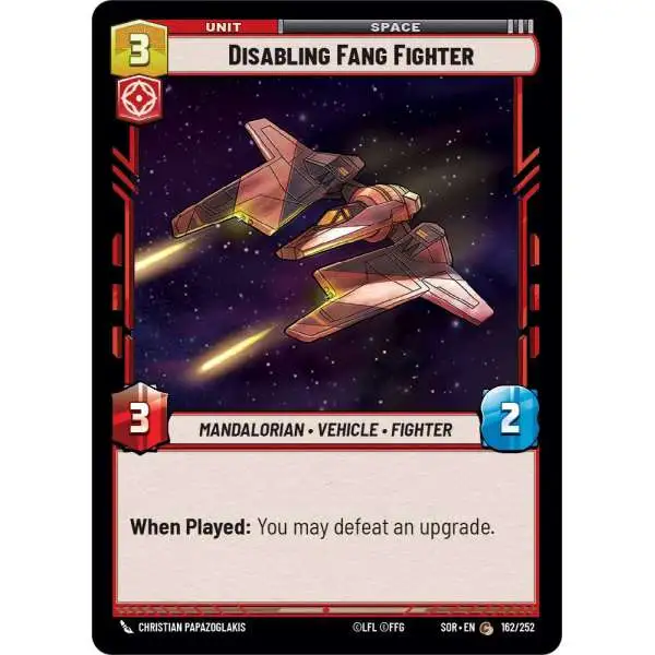 Star Wars: Unlimited Trading Card Game Spark of Rebellion Common Disabling Fang Fighter #162
