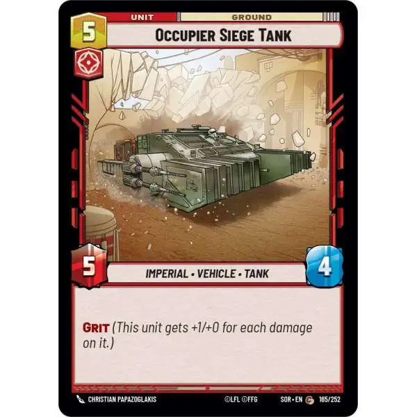 Star Wars: Unlimited Trading Card Game Spark of Rebellion Common Occupier Siege Tank #165
