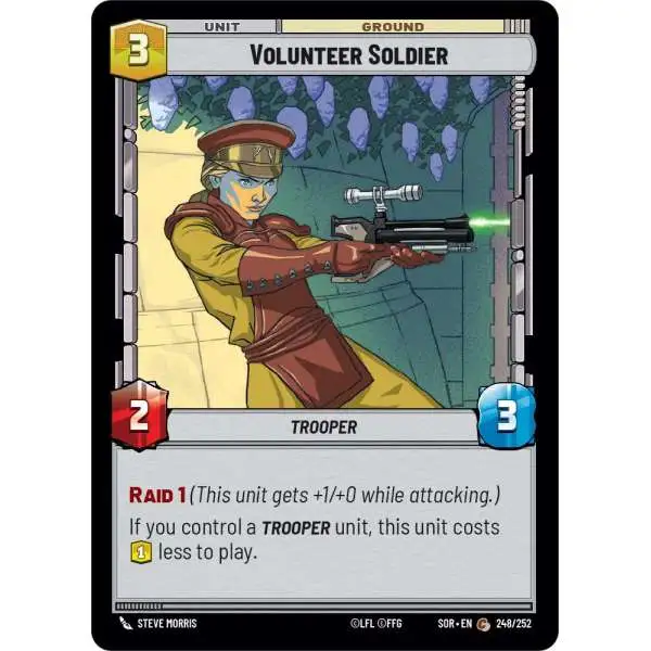 Star Wars: Unlimited Trading Card Game Spark of Rebellion Common Volunteer Soldier #248