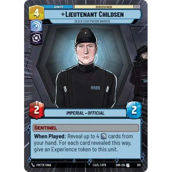 Star Wars: Unlimited Trading Card Game Spark of Rebellion Uncommon Lieutenant Childsen - Death Star Prison Warden #301 [Hyperspace]