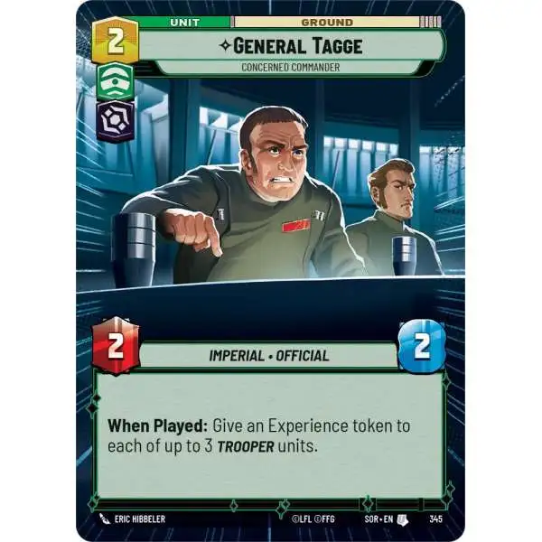 Star Wars: Unlimited Trading Card Game Spark of Rebellion Uncommon General Tagge - Concerned Commander #345 [Hyperspace]