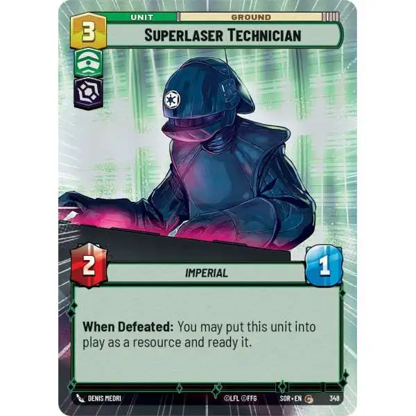 Star Wars: Unlimited Trading Card Game Spark of Rebellion Common Superlaser Technician #348 [Hyperspace]