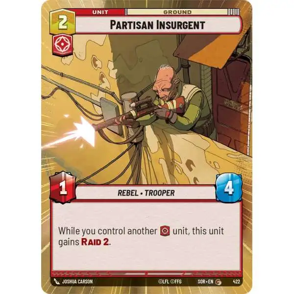 Star Wars: Unlimited Trading Card Game Spark of Rebellion Common Partisan Insurgent #422 [Hyperspace FOIL]