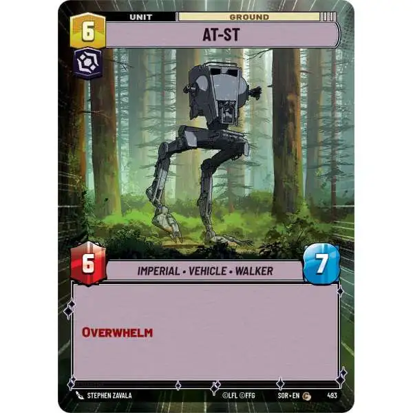 Star Wars: Unlimited Trading Card Game Spark of Rebellion Common AT-ST #493 [Hyperspace]