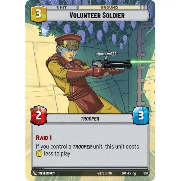 Star Wars: Unlimited Trading Card Game Spark of Rebellion Common Volunteer Soldier #506 [Hyperspace]