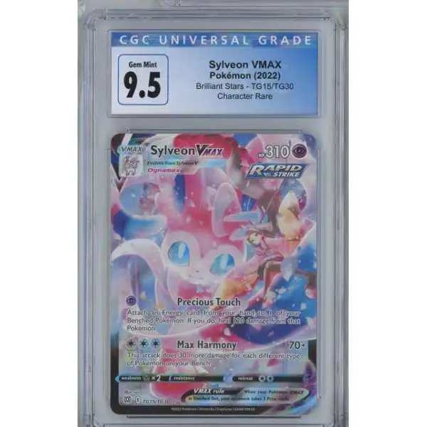 Pokemon Brilliant Stars Sylveon VMAX Character Rare Graded Card TG15 [CGC 9.5] [NM/Mint+]