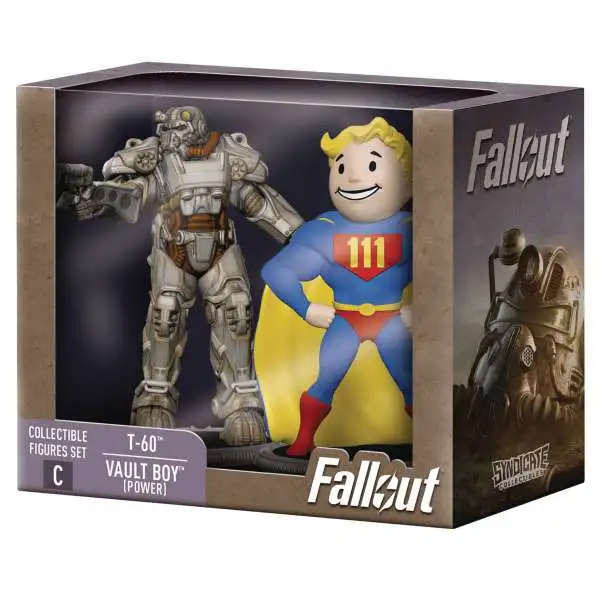 Fallout Build Deathclaw Series 1 T-60 Power Armor & Vault Boy (Power) 3-Inch Mini Figure 2-Pack