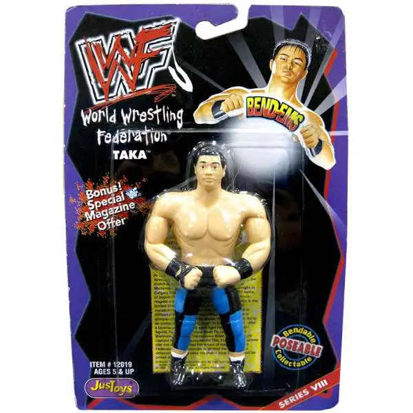 WWE Wrestling WWF Bend-Ems Series 8 Taka Rubber Figure