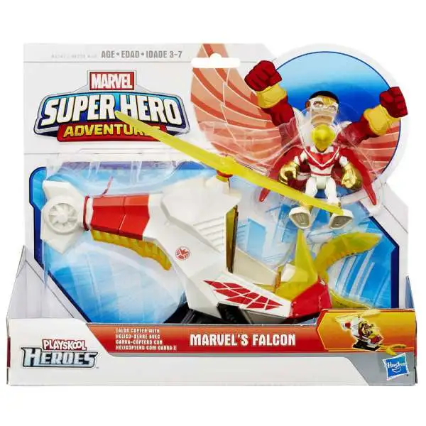 Playskool Heroes Super Hero Adventures Marvel's Falcon with Talon Copter Action Figure Set