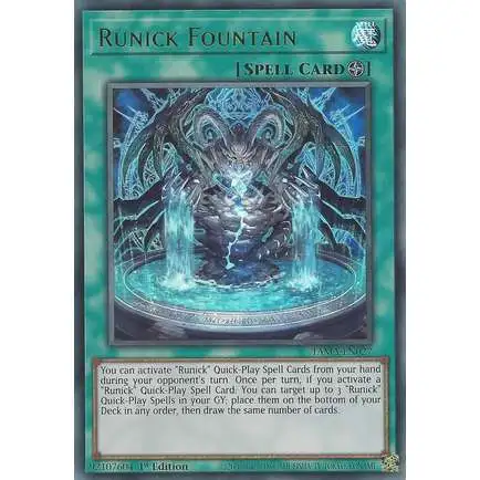 YuGiOh Tactical Masters Ultra Rare Runick Fountain TAMA-EN027