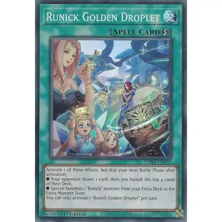 yugioh runick cards Tactical Masters Single Card Super Rare Golden Droplet TAMA-EN035 You can only activate 1 Runick Destruction per turn. Yugioh Runick Fountain MP23-EN239 Secret