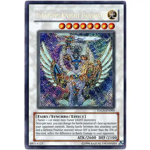 YuGiOh The Duelist Genesis Secret Rare Avenging Knight Parshath TDGS-EN000