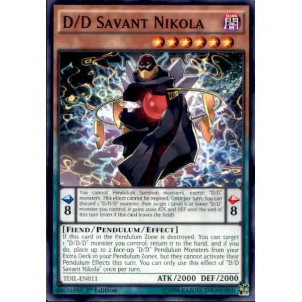 YuGiOh The Dark Illusion Common D/D Savant Nikola TDIL-EN011