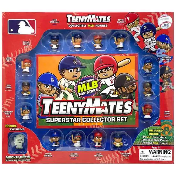 MLB TeenyMates 2021 Baseball Superstar Collector Set Mini Figure 15-Pack