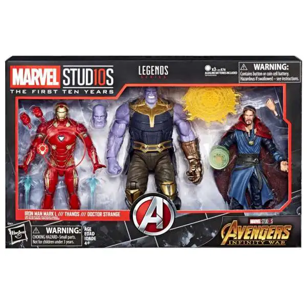 Avengers Infinity War Marvel Studios: The First Ten Years Marvel Legends Iron Man, Thanos & Doctor Strange Action Figure 3-Pack