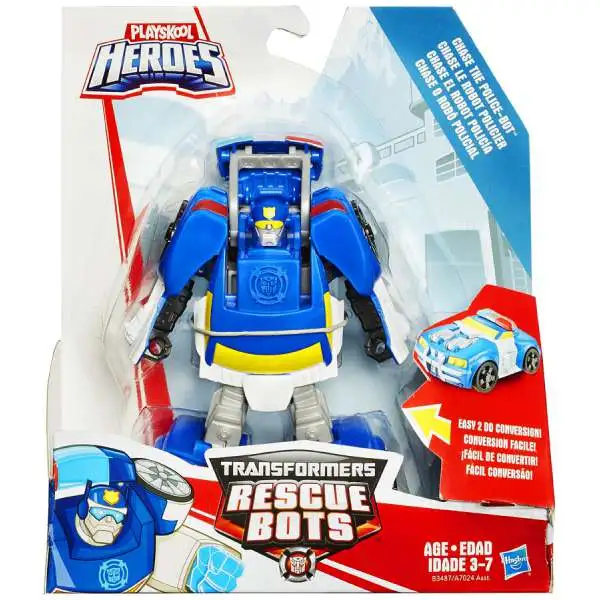 Transformers Playskool Heroes Rescue Bots Chase the Police Bot Action Figure [Rescan, 2015, Damaged Package]