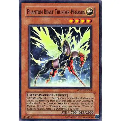 YuGiOh GX Trading Card Game PSP Tag Force Super Rare Phantom Beast Thunder Pegasus GX02-EN003