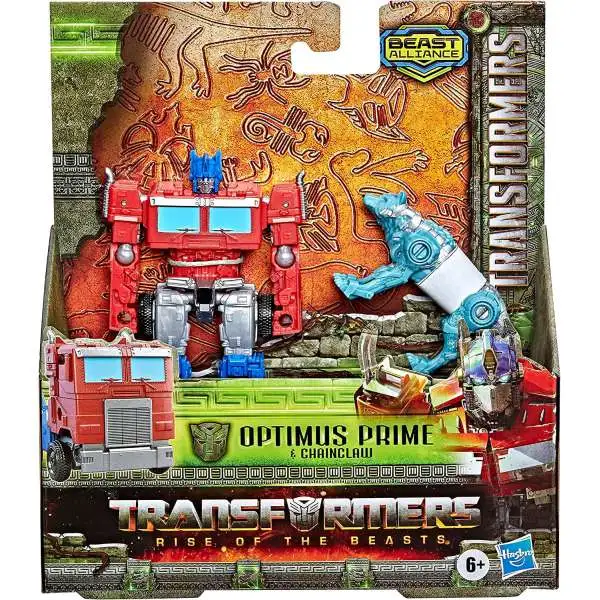 Transformers Rise of the Beasts Weaponizer Optimus Prime & Chainclaw 5" Action Figure 2-Pack [Beast Alliance]