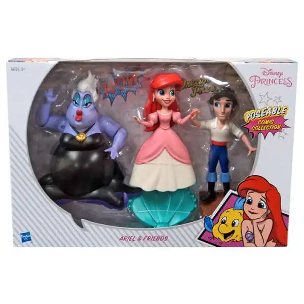 Disney Princess The Little Mermaid Poseable Comic Collection Ariel & Friends Exclusive 5-Inch Basic Figure 3-Pack