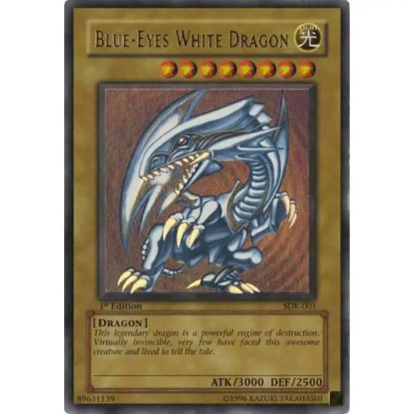 YuGiOh Starter Deck Kaiba Ultra Rare Blue-Eyes White Dragon SDK-001 [1st Edition] [Damaged]
