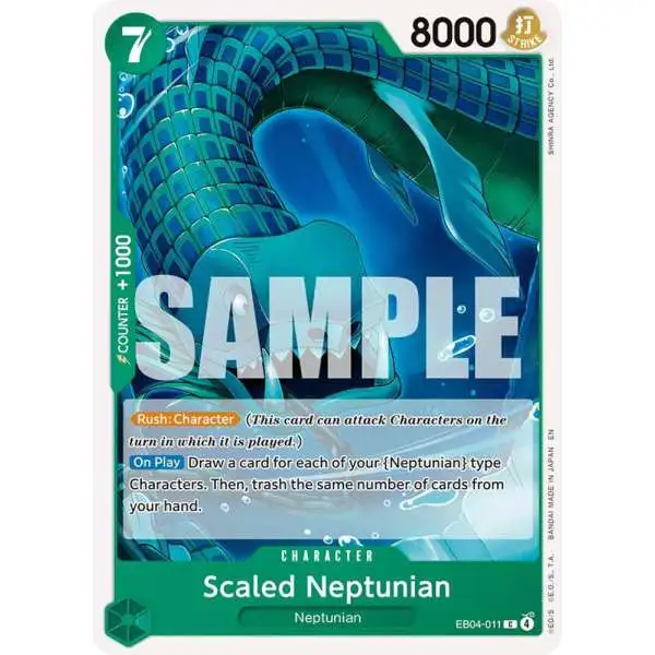 One Piece Trading Card Game The Azure Sea's Seven Common Scaled Neptunian EB04-011
