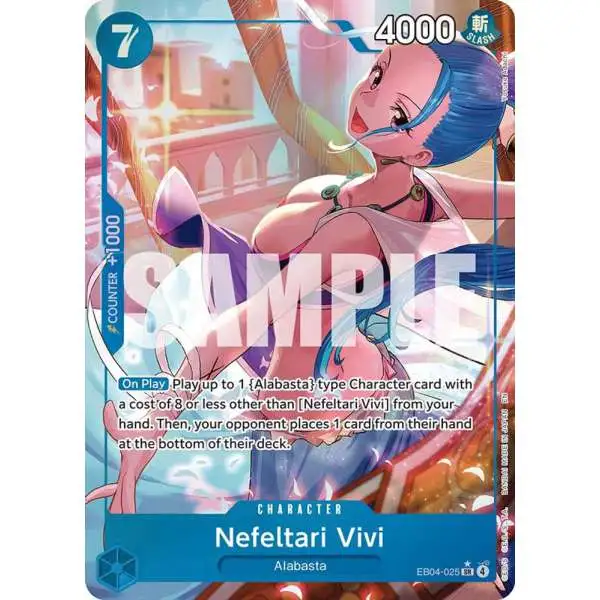 One Piece Trading Card Game The Azure Sea's Seven Super Rare Nefeltari Vivi EB04-025 [Alternate Art]