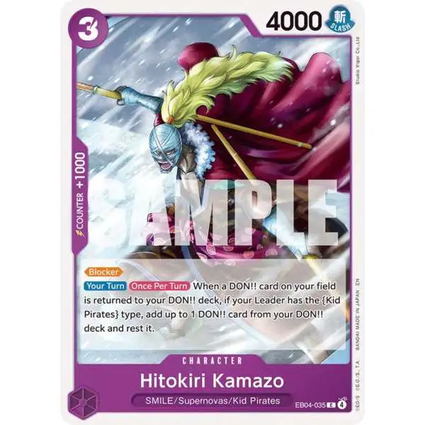 One Piece Trading Card Game The Azure Sea's Seven Common Hitokiri Kamazo EB04-035