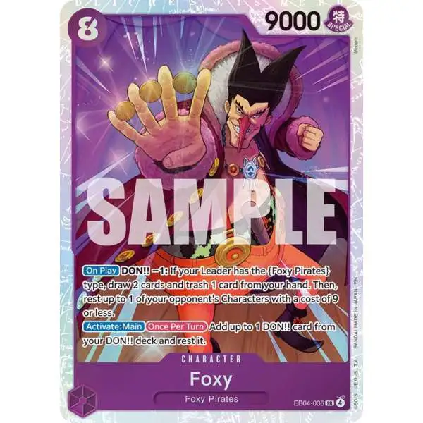 One Piece Trading Card Game The Azure Sea's Seven Super Rare Foxy EB04-036