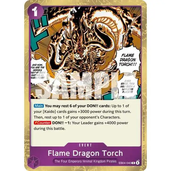 One Piece Trading Card Game The Azure Sea's Seven Rare Flame Dragon Torch EB04-040
