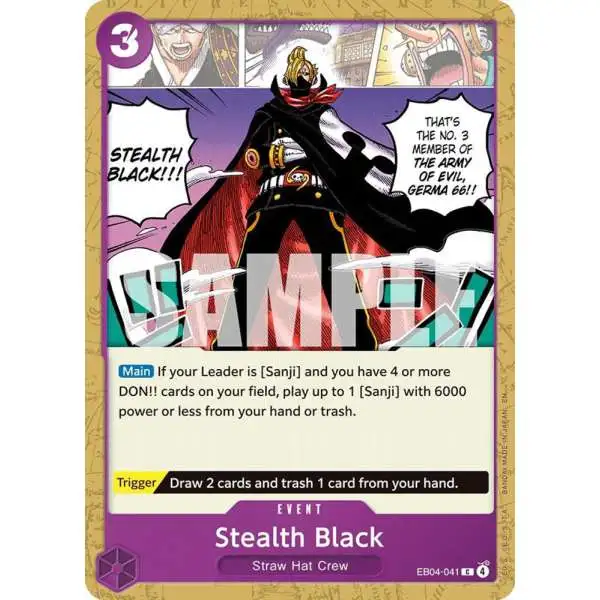 One Piece Trading Card Game The Azure Sea's Seven Common Stealth Black EB04-041