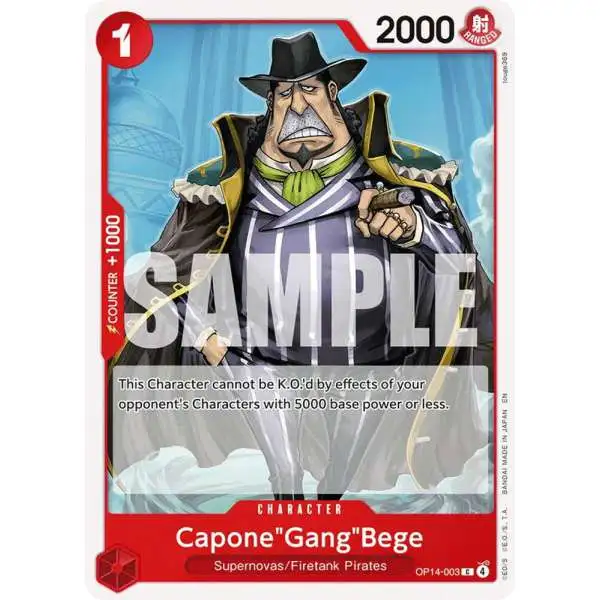 One Piece Trading Card Game The Azure Sea's Seven Common CaponeGangBege OP14-003