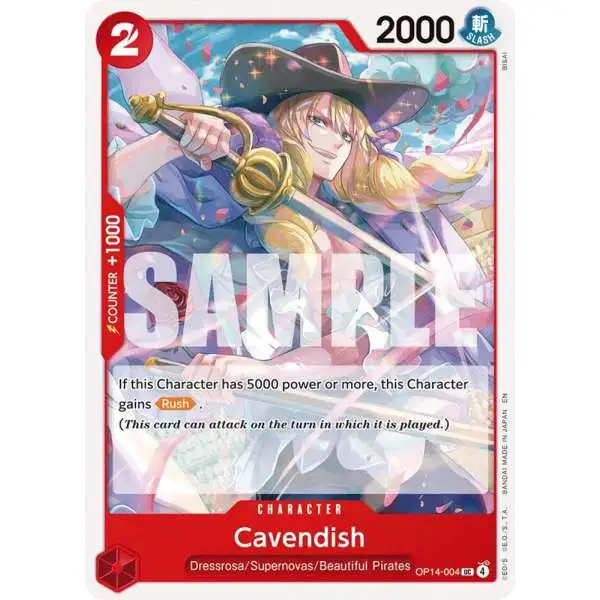 One Piece Trading Card Game The Azure Sea's Seven Uncommon Cavendish OP14-004